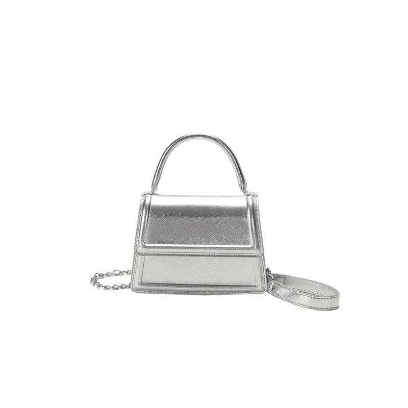 Retro Metallic Shoulder Bag Casual Handbag Fashion Simple Crossbody