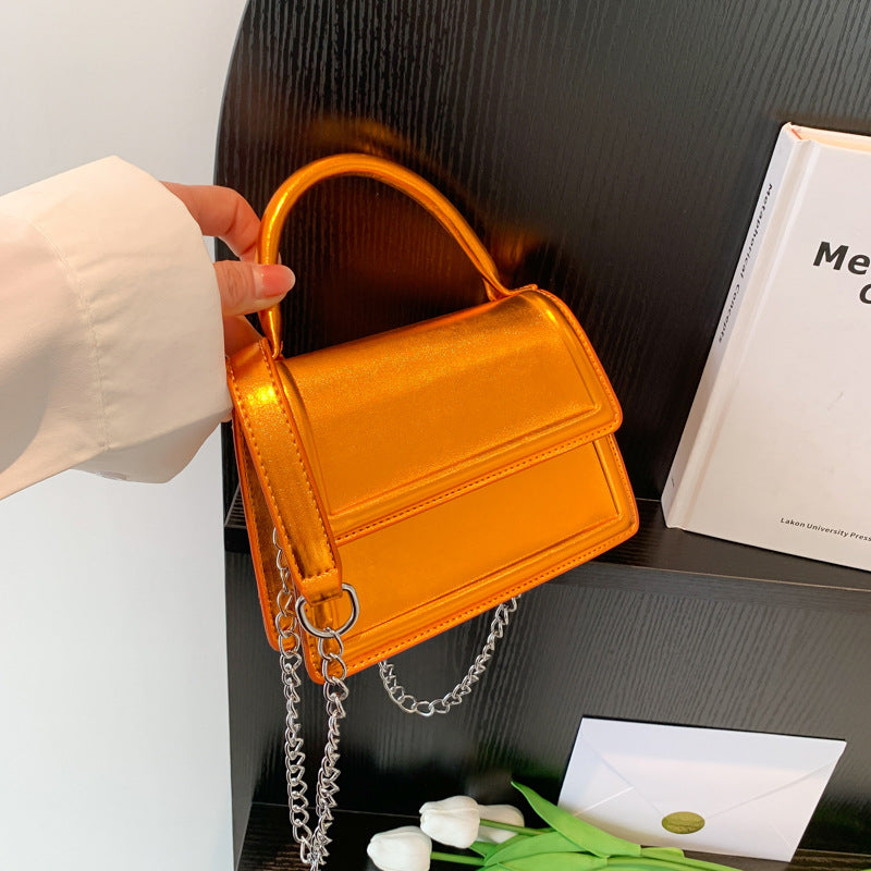 Retro Metallic Shoulder Bag Casual Handbag Fashion Simple Crossbody
