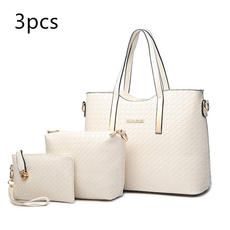 Woven ladies handbag set of 3