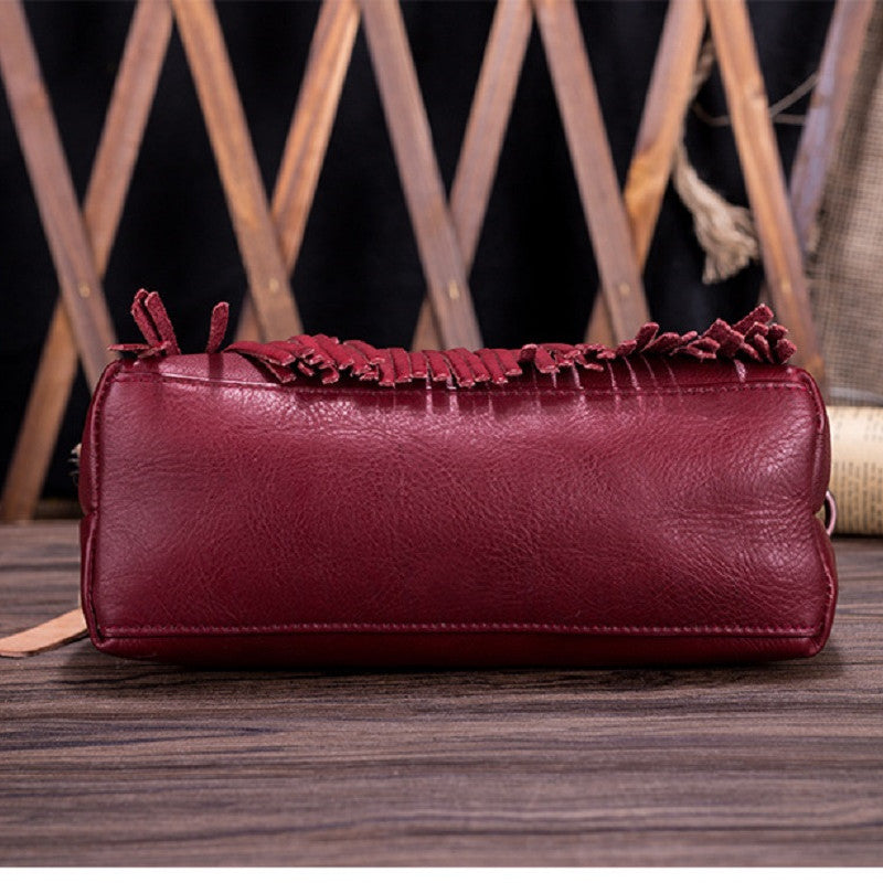 Tanned Fringe Leather Handbag