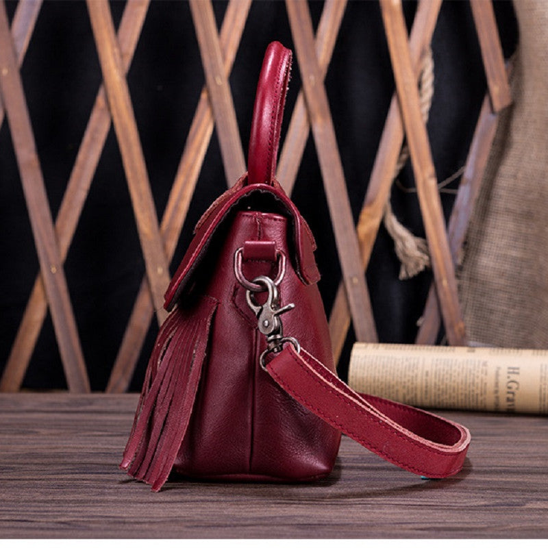 Tanned Fringe Leather Handbag