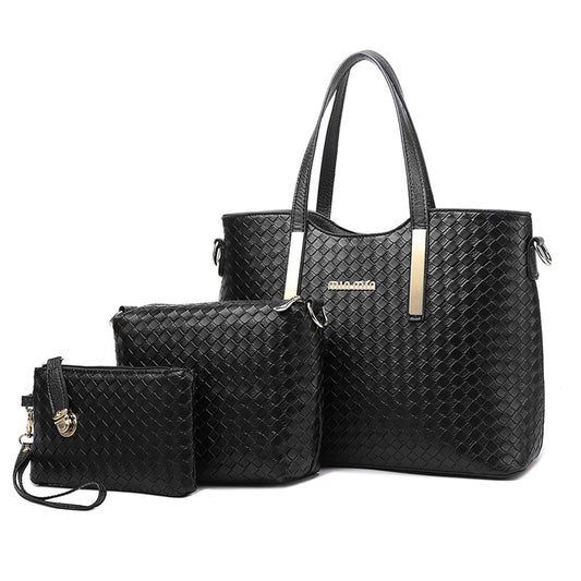 Woven ladies handbag set of 3