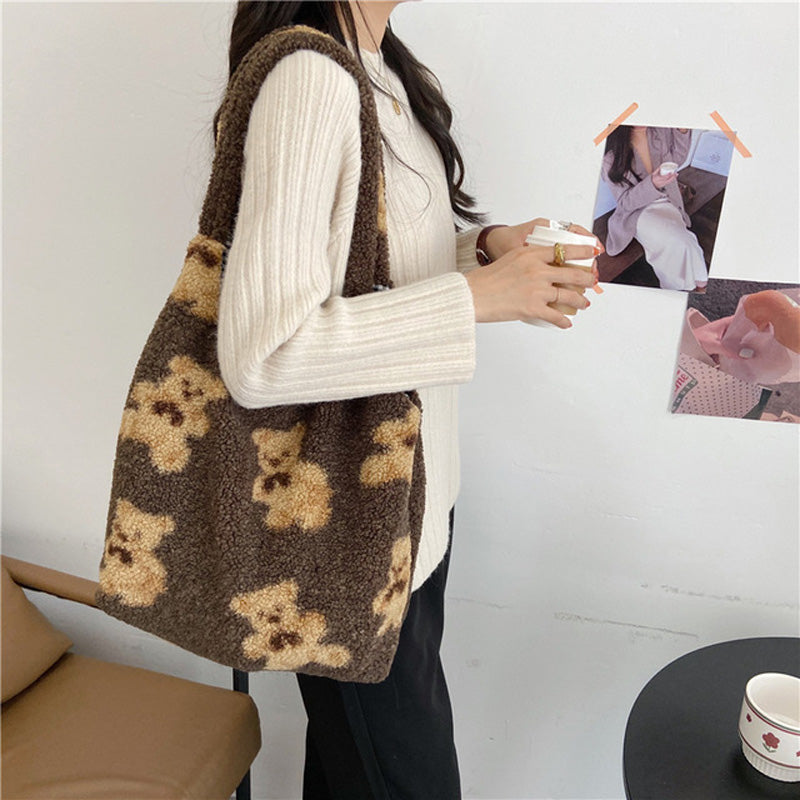 Cute Bear Print  Shoulder Bag Women