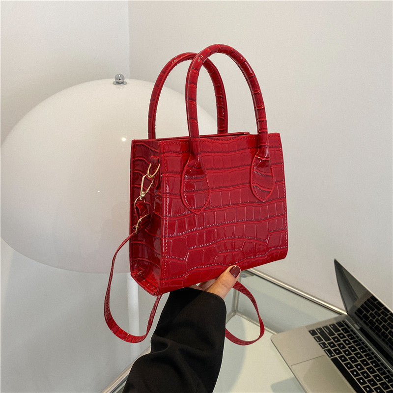Women's Solid Color Stone Pattern Animal Print Crossbody Bag