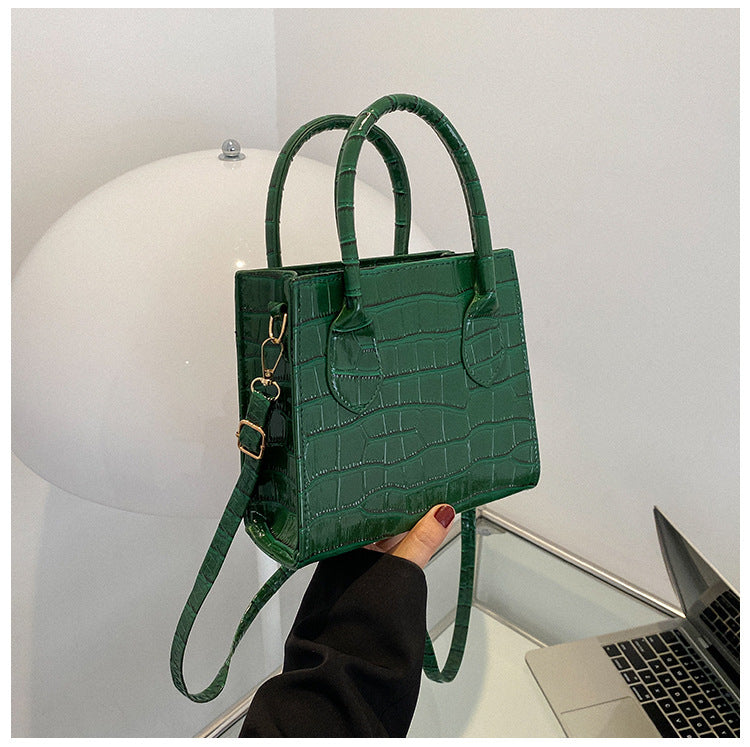 Women's Solid Color Stone Pattern Animal Print Crossbody Bag