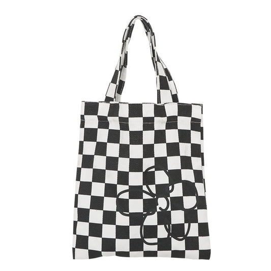 Black And White Small Canvas Handbag Girls Students