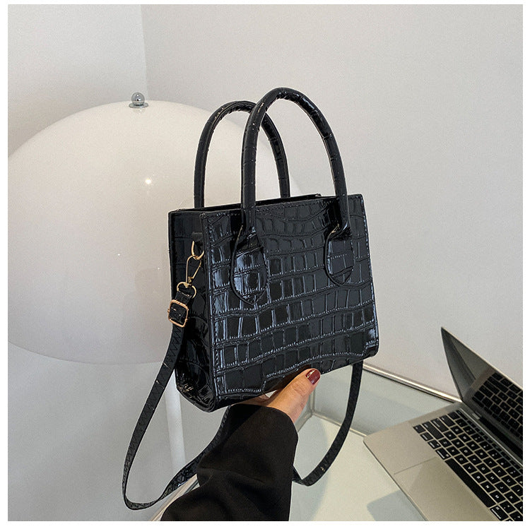 Women's Solid Color Stone Pattern Animal Print Crossbody Bag