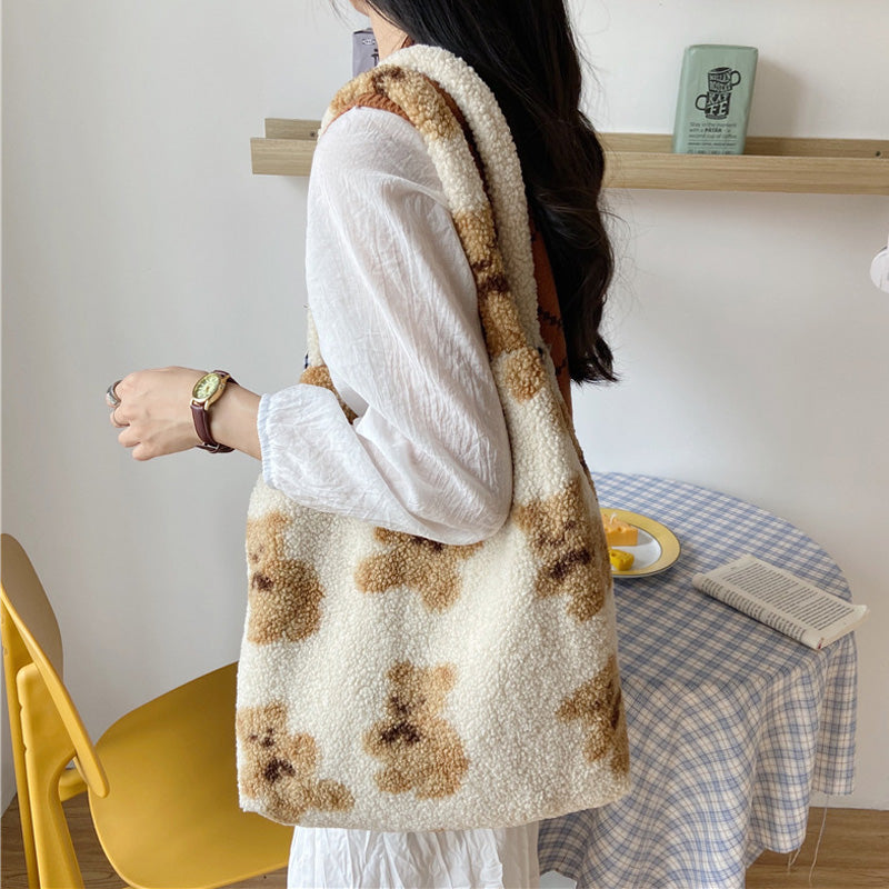 Cute Bear Print  Shoulder Bag Women