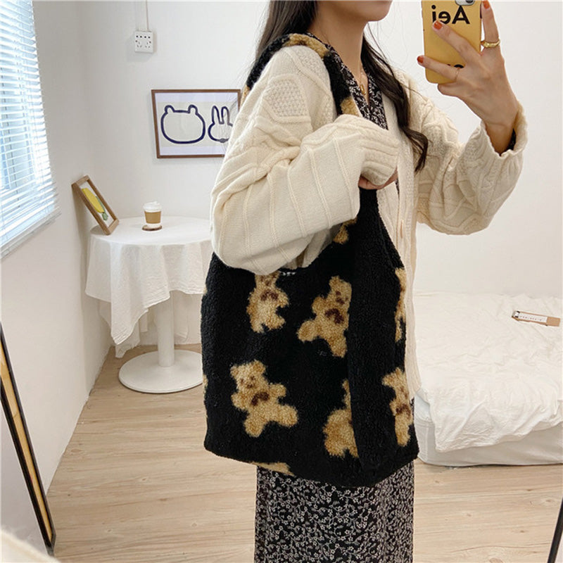 Cute Bear Print  Shoulder Bag Women