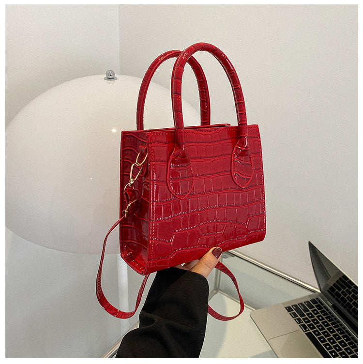 Women's Solid Color Stone Pattern Animal Print Crossbody Bag